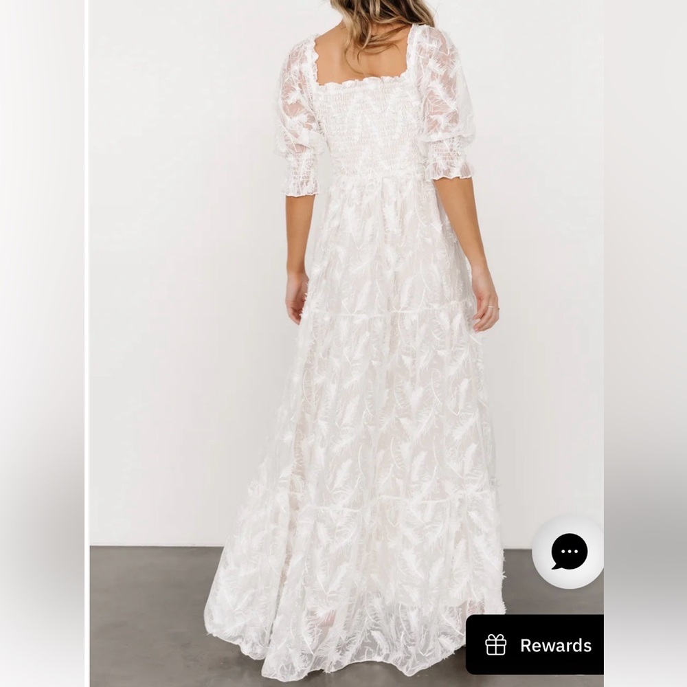 Baltic Born Paloma Ivory Feather-Textured Dress - Picture 2 of 7